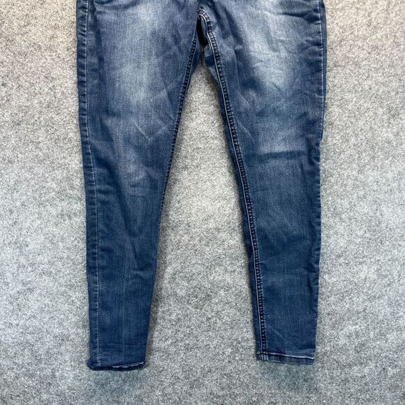 Democracy Jeans Women's 4 AB Technology Skinny Blue Denim Stretch Pants - Picture 2 of 13